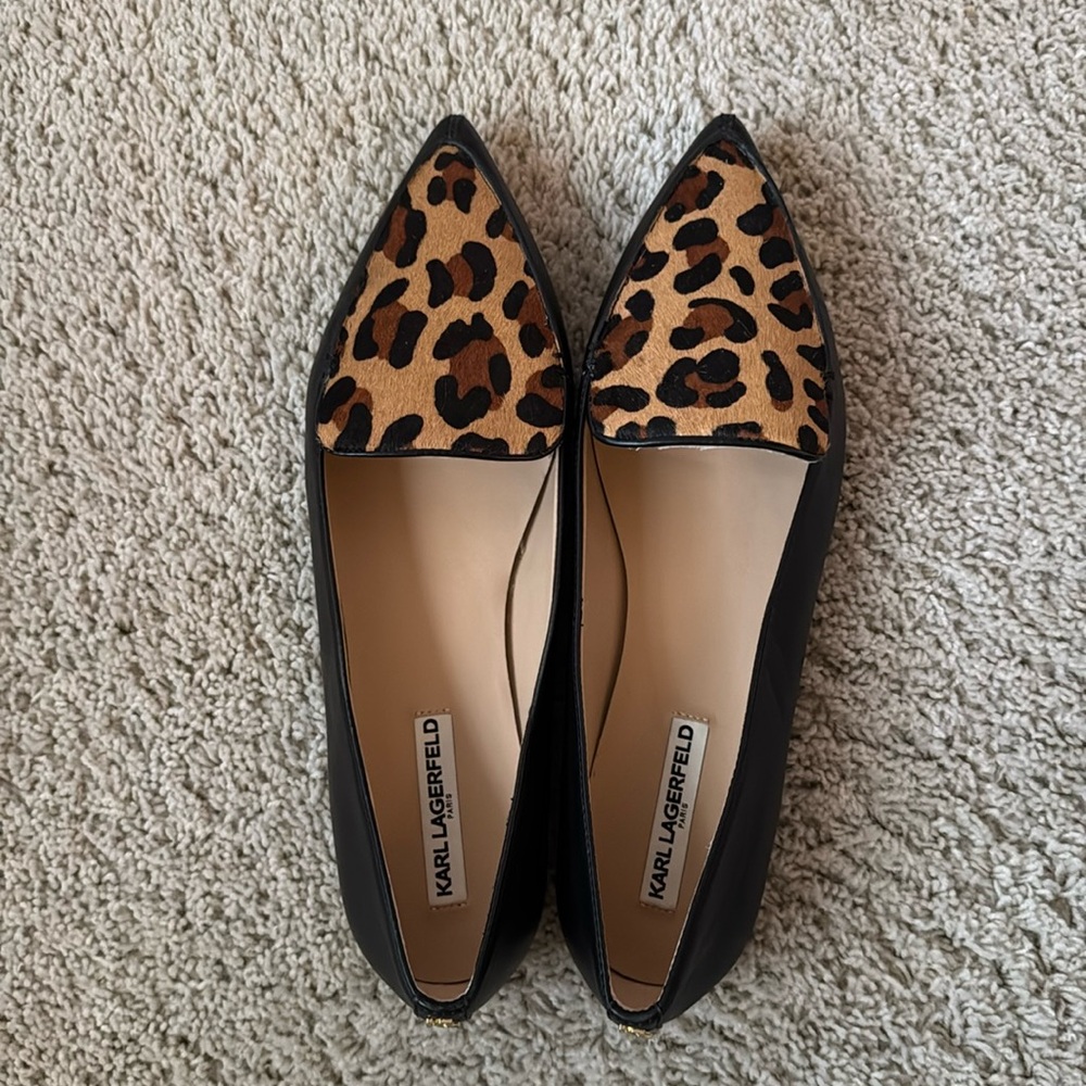 Karl Lagerfeld leather flats